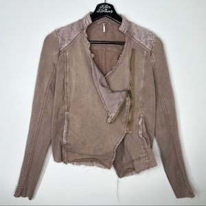 Free People Distressed Moto Jacket